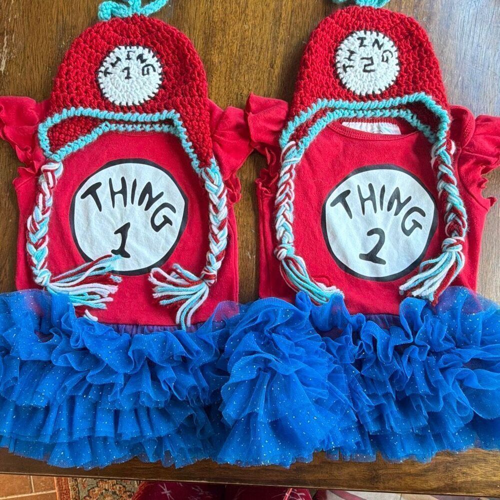 Dr Seuss Thing 1 Thing 2 Costume 12-18 mo